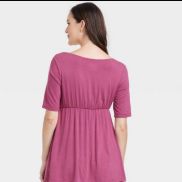 NWT - XXL Berry Elbow Sleeve Nursing Maternity Shirt - Ingrid & Isabel - Picture 2 of 5